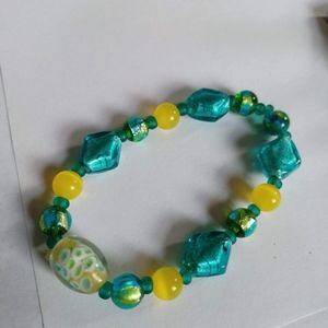 Green Glass Handmade Beaded Necklace